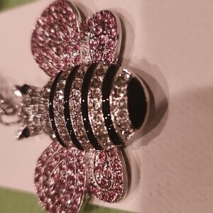 Isabella Bee Bag Charm / Keychain Silver-tone